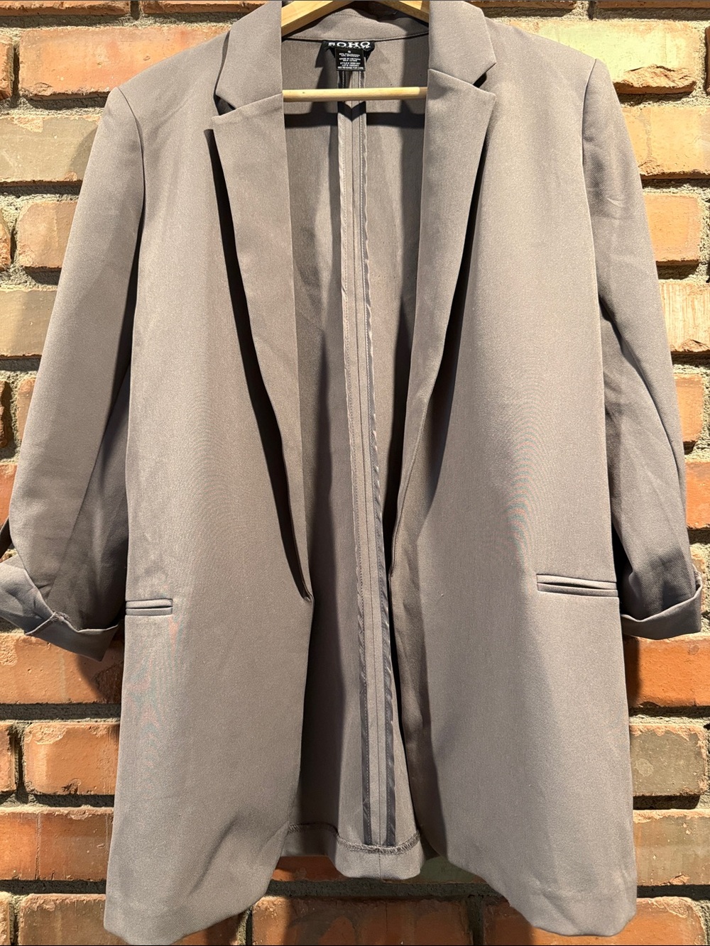 Soho Taupe Open-Front Women's Blazer